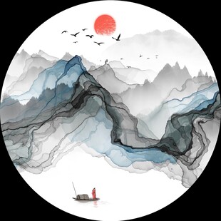 抽象意境山水画