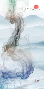 抽象意境山水画