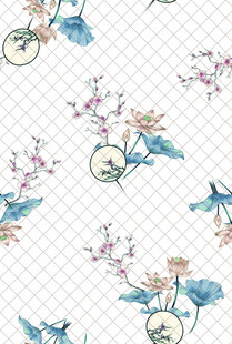 花鸟图案无缝背景图
