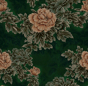 复古绿底花卉图案纹理