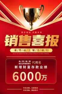 销售喜报宣传海报