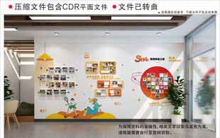 现代卡通校园文化墙