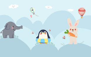 卡通儿童房背景墙