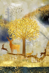 抽象麋鹿装饰画