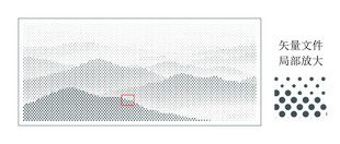 圆点水墨山镂空板