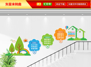 幼儿园楼梯文化墙