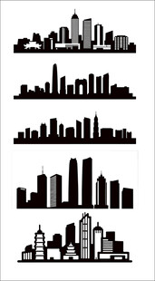 城市建筑轮廓矢量图