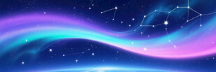 梦幻星空波浪背景图