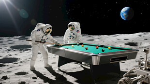 在月球打台球