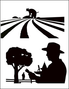 田园风光中的艺术创作