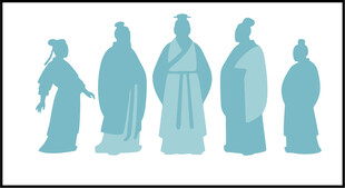 古代人物形象剪影