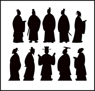 古代官员人物剪影