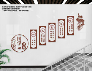国学经典楼梯文化墙