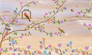 新中式花鸟背景墙