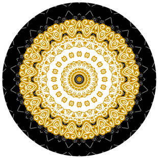 金色曼陀罗圆形装饰图案