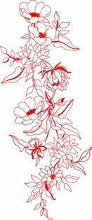 花素材线条花描绘花牵牛花图案设