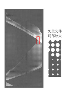 大小圆点曲线镂空板