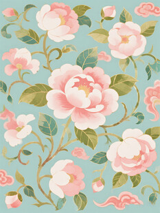 粉色花卉图案背景纹理