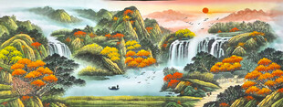 聚宝盆山水画