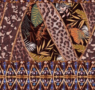 非洲风几何豹纹植物图案