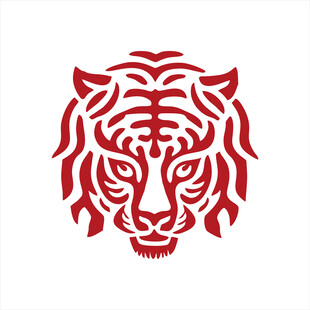 红色老虎头像图案