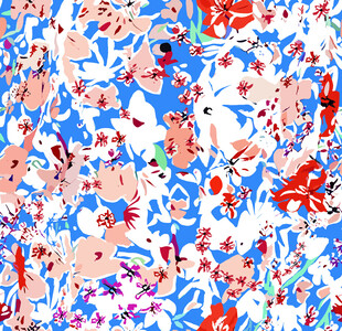 多彩花卉图案布料纹理