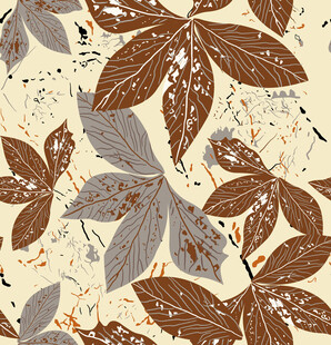 复古风树叶图案背景纹理