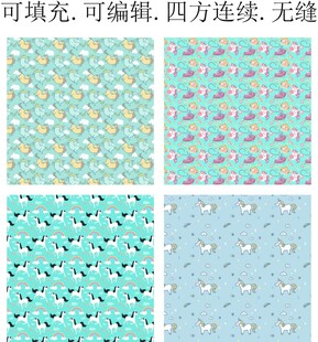  独角兽图案  卡通小马 