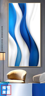 现代轻奢立体抽象线条玄关装饰画