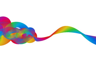 绚丽彩虹飘带艺术图案