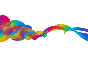 彩色烟雾飘带创意画面