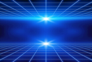 科技感蓝色光线网格背景