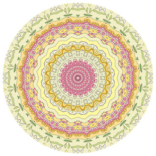 圆形清新时尚家纺花纹图案