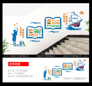 校园楼梯文化墙