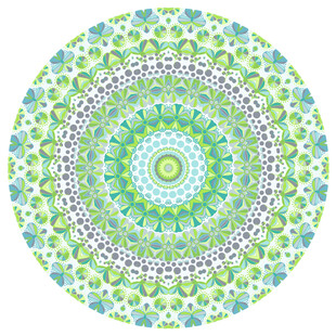 清新圆形曼陀罗花纹图案