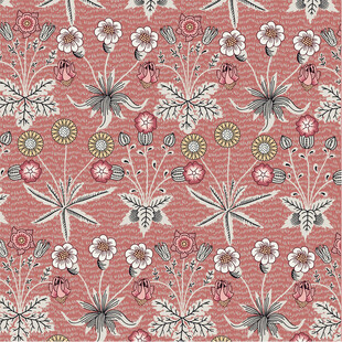 粉色花卉蝴蝶图案背景四方连续数