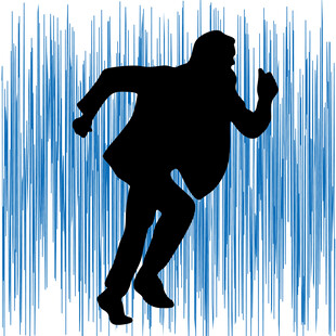 奔跑的商务人士剪影