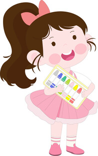 开学季抱着画笔盒去上学的女孩