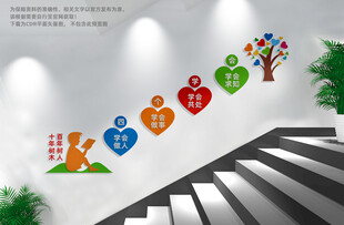 四个学会学校楼梯文化墙