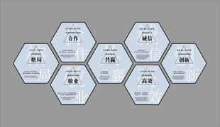 企业六边形信息图表模板