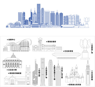 中国香港城市地标建筑