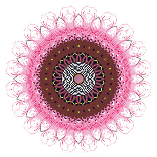 粉色曼陀罗花纹饰图案