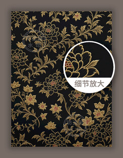 中式传统古典轻奢花纹锦缎图案