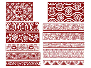 传统中式红色剪纸图案集