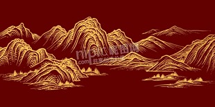 矢量山水装饰背景