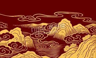 中式山水画背景