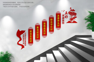 五好清廉医院楼梯文化墙