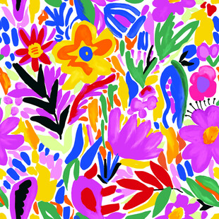 缤纷多彩手绘花卉图案