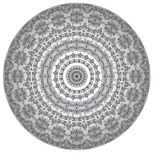 圆形黑白古典花纹