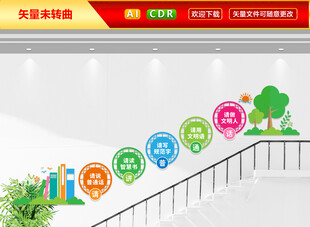 讲普通话楼梯文化墙